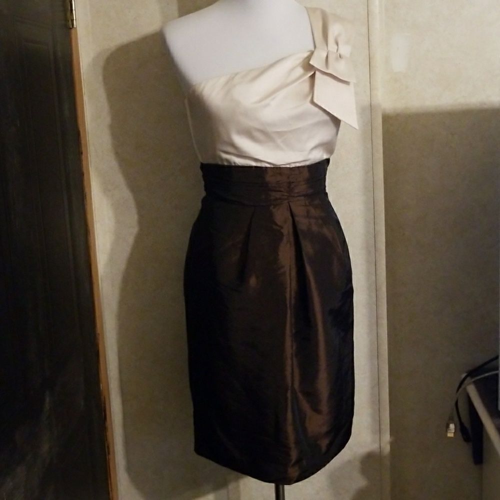 Max and Cleo one shoulder lined cocktail dress